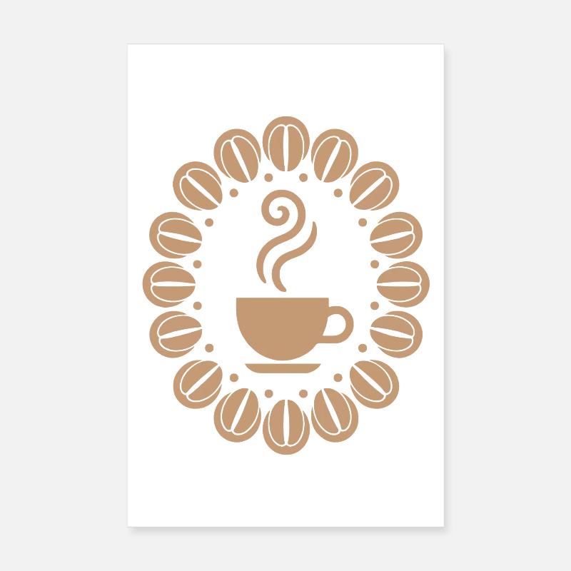 Coffee Cup with Coffee Beans Caffeine Poster 20x30 cm