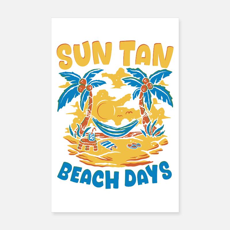 Été graphique fleur soleil plage vacances Poster 20 x 30 cm