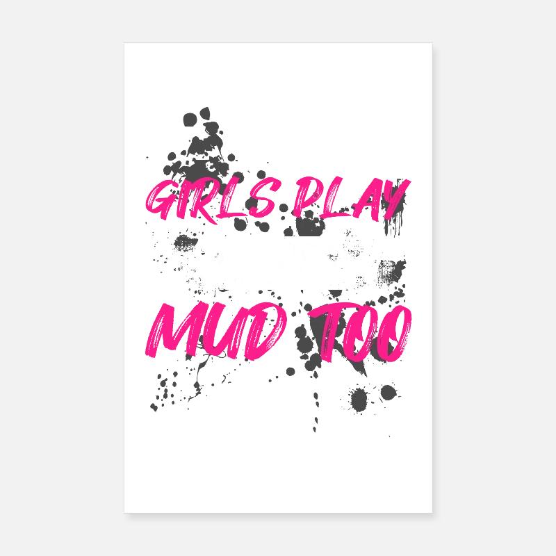 Les filles jouent dans la boue Schlammlauf Mud Run Muddy Poster 20 x 30 cm