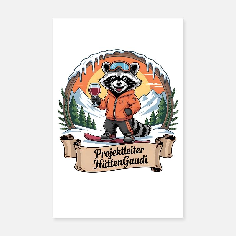Soirée d’équipe Vacances de ski Ski & Snowboarder Après-ski Poster 20 x 30 cm