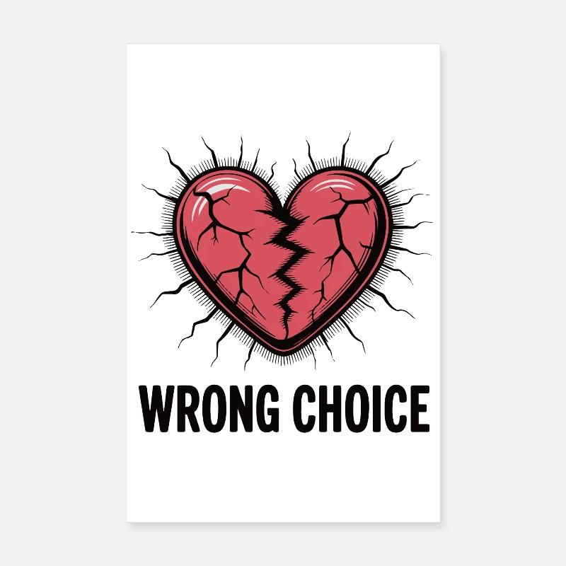Cracked Heart: Wrong Choice Poster 8" x 12" (20x30 cm)