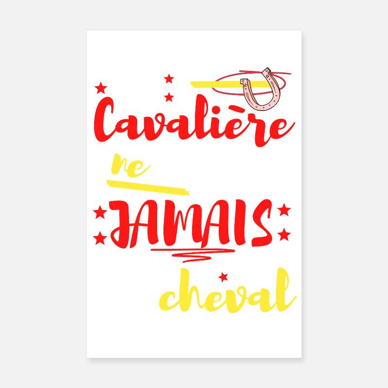 Cette Cavaliere Ne Tombe JAMAIS de cheval Poster 20 x 30 cm