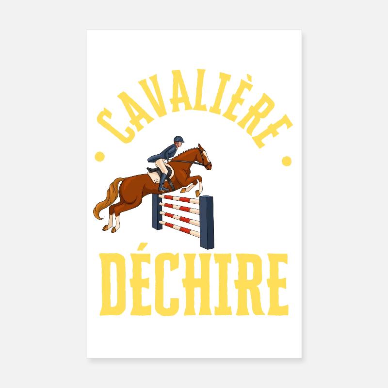 Cavalière qui Déchire - Saut D'obstacles Poster 20 x 30 cm