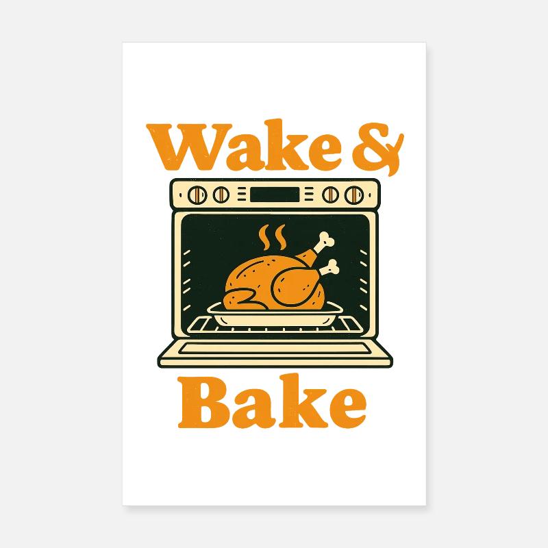 Thanksgiving Wake And Bake Drôle de Dinde Poster 20 x 30 cm