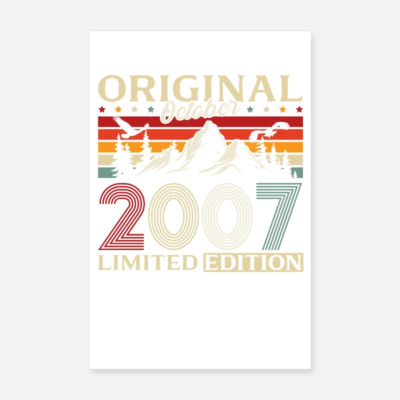 18th Birthday Original October Vintage 2007 Poster 8" x 12" (20x30 cm)