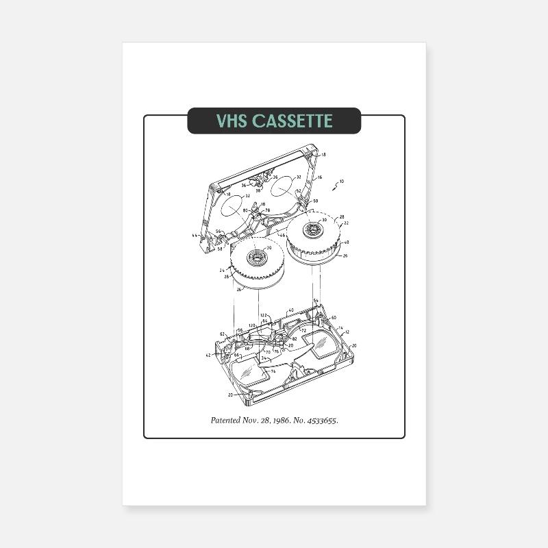 VHS Kassette Neon Outline Poster 20x30 cm