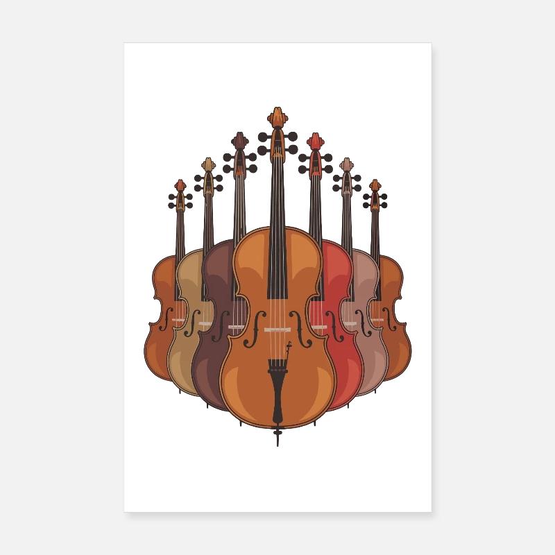 Fascinating Cello Collection: Musical Instruments in Poster 8" x 12" (20x30 cm)