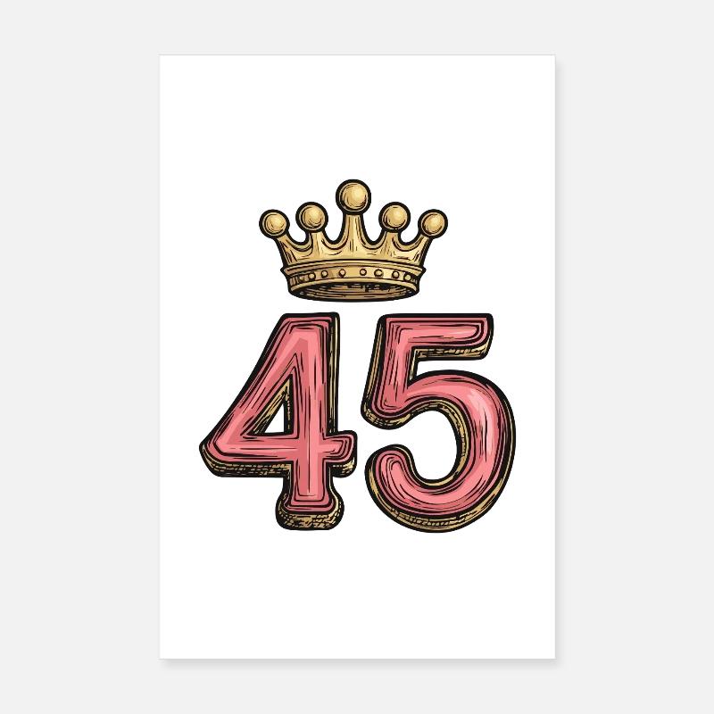 45 Number Crown Poster 8" x 12" (20x30 cm)