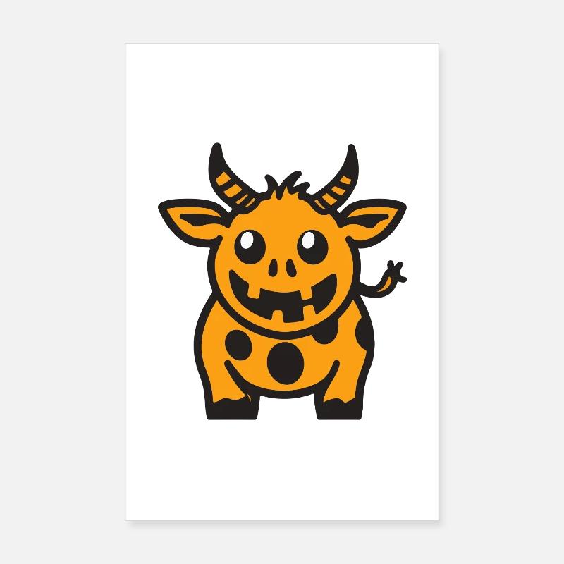Kuh Halloween Comic Lustig Poster 20x30 cm