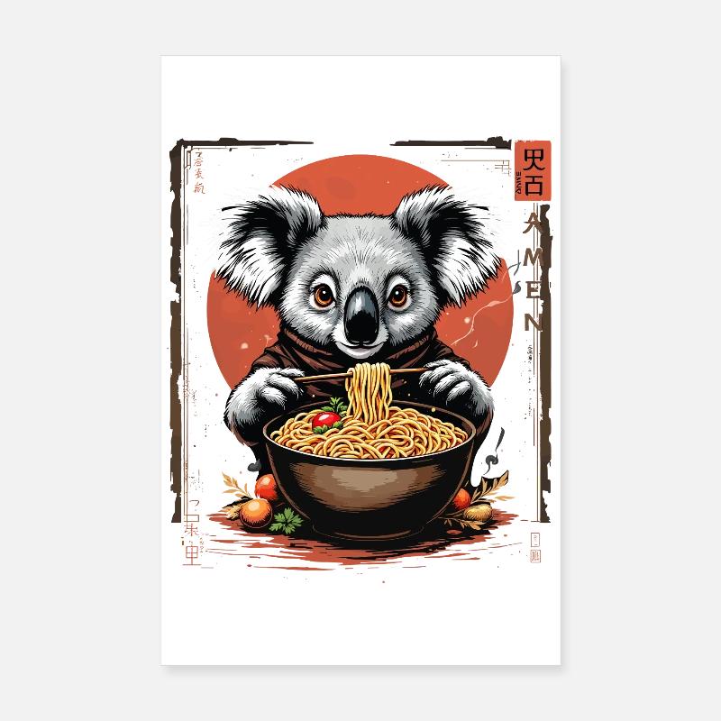 Koala Ramen Art Design Poster 20 x 30 cm