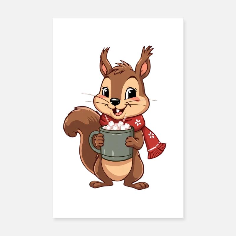 Winterkakao Eichhörnchen Poster 20x30 cm