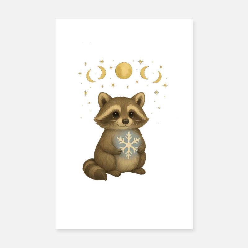 Magischer Weihnachts Waschbär Poster 20x30 cm