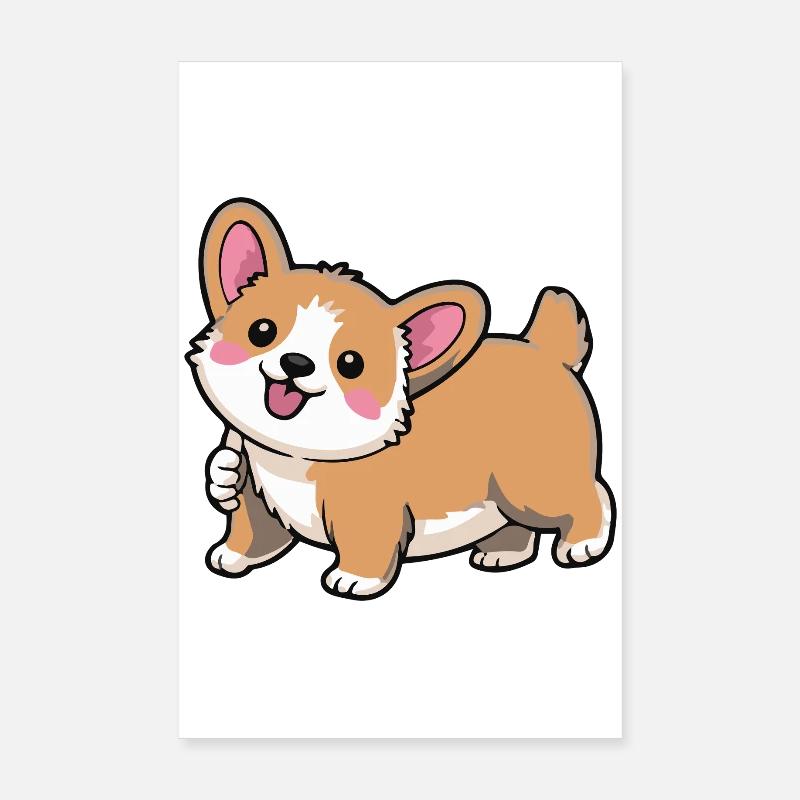 Corgi Tail Wagger Poster 8" x 12" (20x30 cm)
