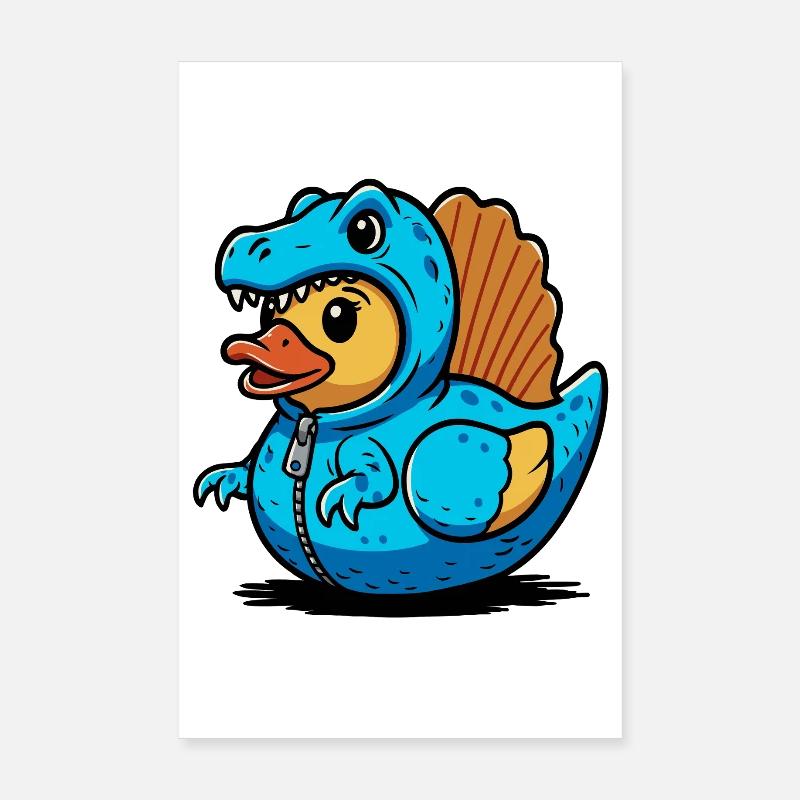 Spinosaurus Blauer Dino-Drache Entchen Poster 20x30 cm