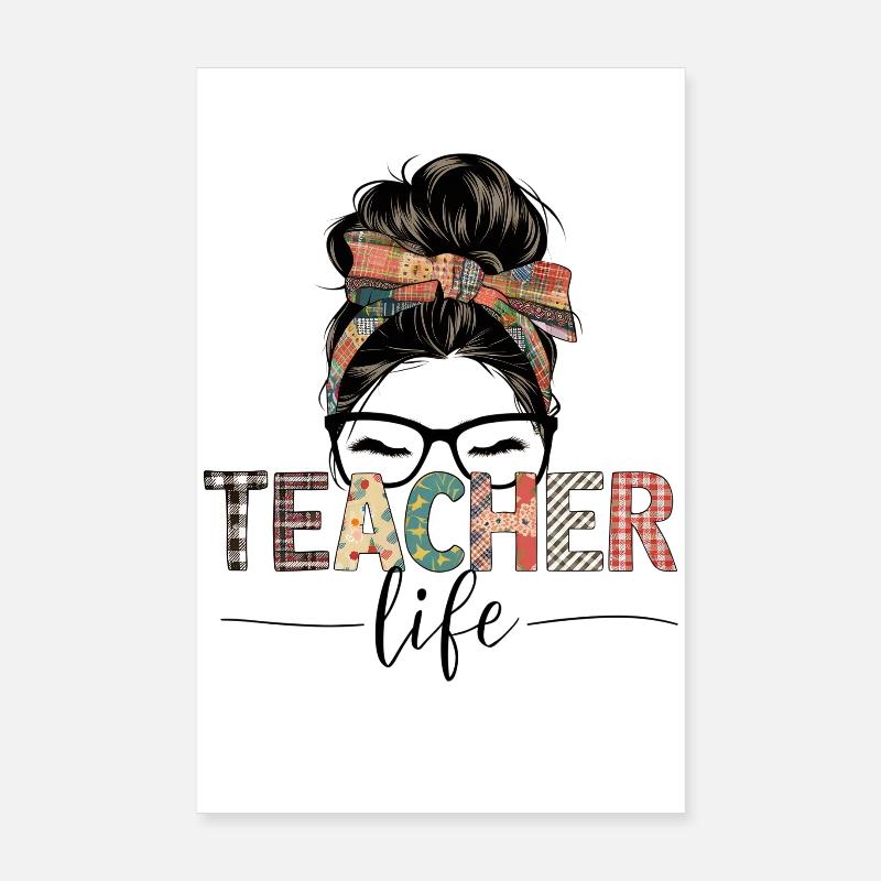 Enseigner la vie dans un style coloré Poster 20 x 30 cm