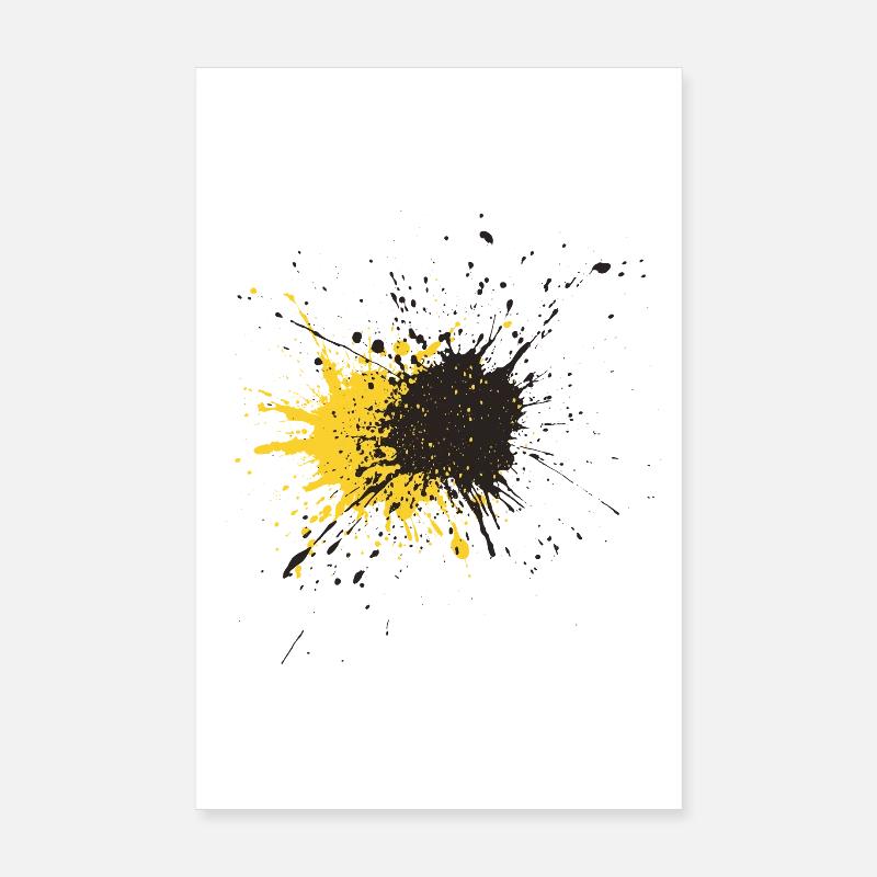 Art Splash Jaune Noir Splash Poster 20 x 30 cm