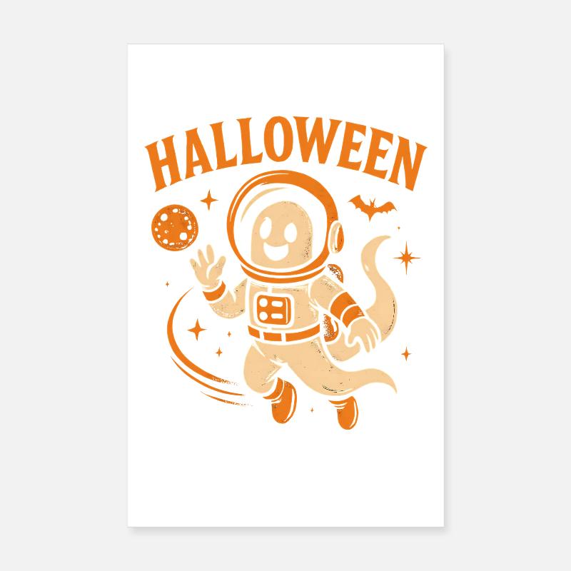 Halloween Spaceman Ghost Poster 8" x 12" (20x30 cm)