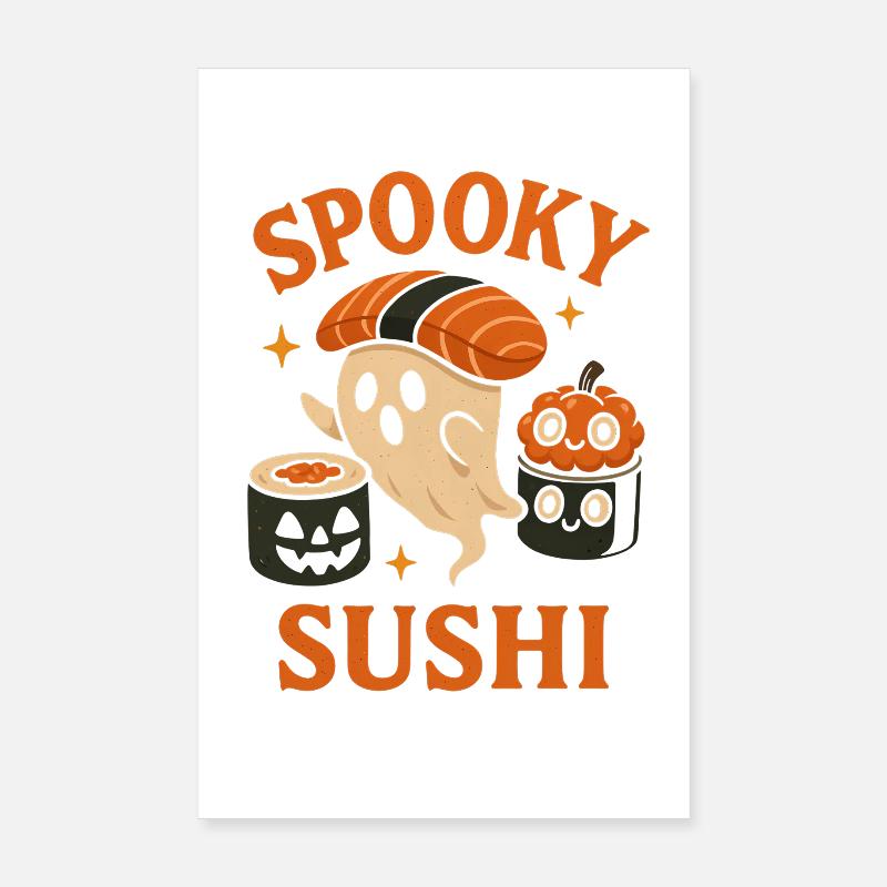 Spooky Sushi Ghosts Poster 20x30 cm