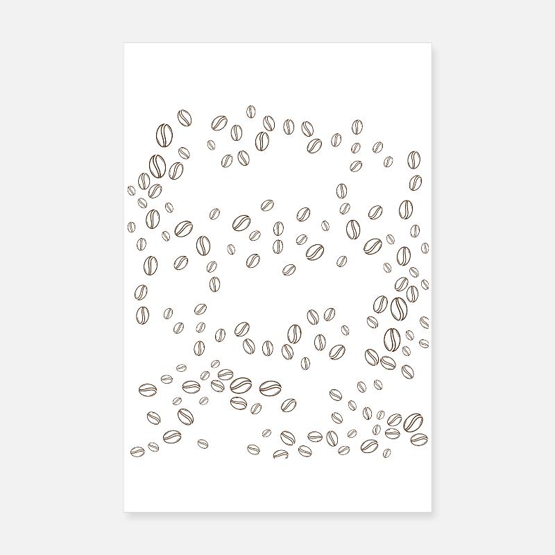 Coffee Bean Orbit Swirl - Poster 8" x 12" (20x30 cm) - white
