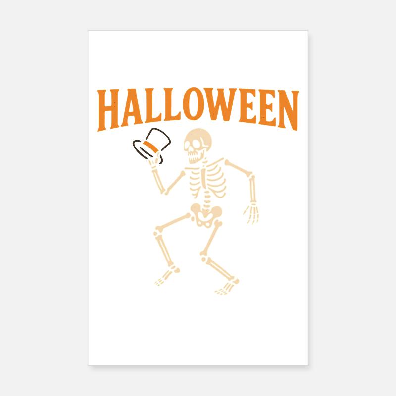 Squelette d’Halloween avec chapeau haut de forme Poster 20 x 30 cm