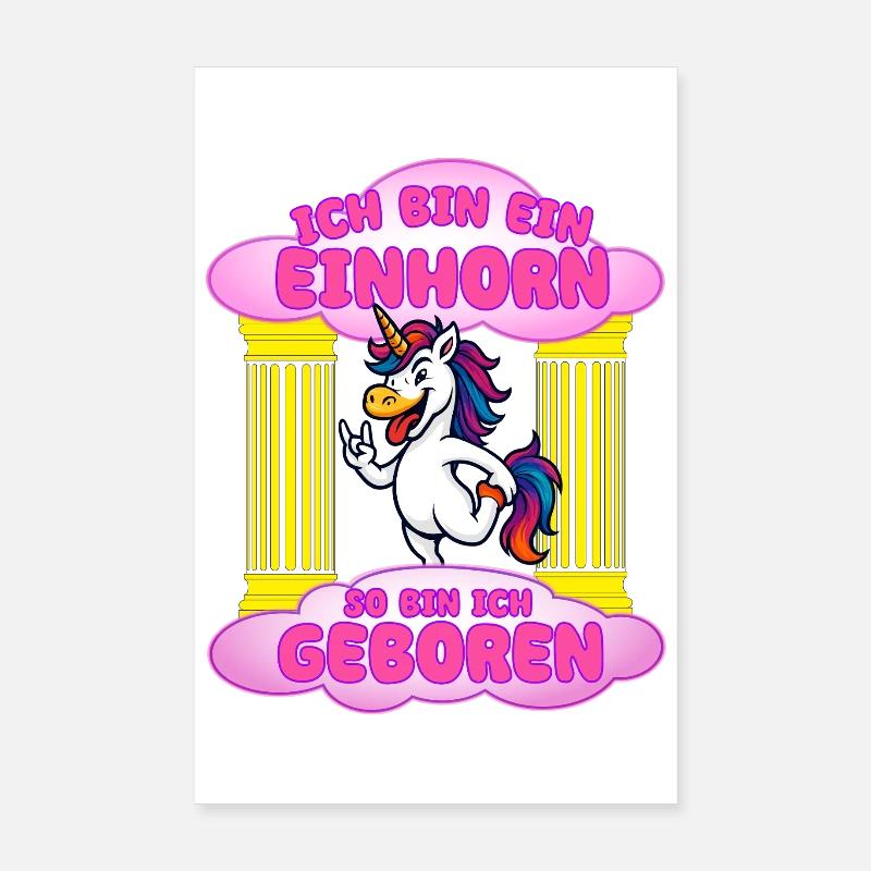 Ich bin Einhorn Geburt Poster 20x30 cm