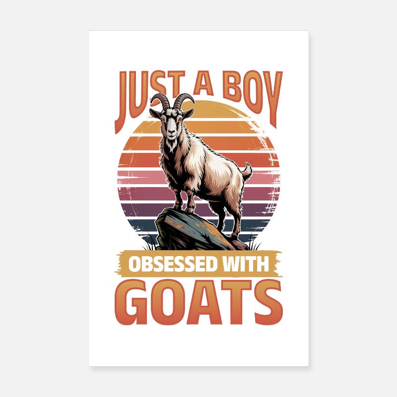 Drôle d’animal de la ferme chèvre Poster 20 x 30 cm