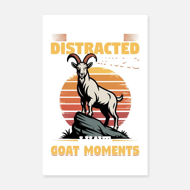 Drôle d’animal de la ferme chèvre Poster 20 x 30 cm