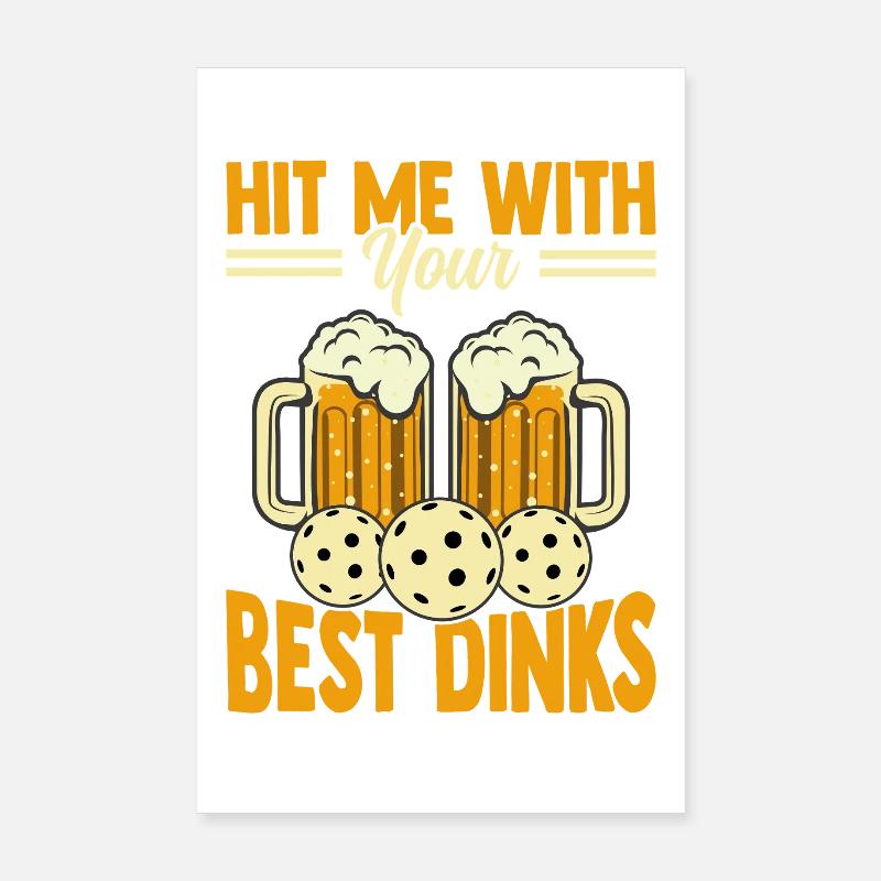 Pickleball Bier Paddleball Turnier Dinkball Poster 20x30 cm