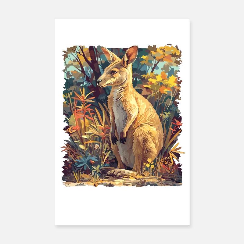 Wallabies Wallaby Poster 20 x 30 cm