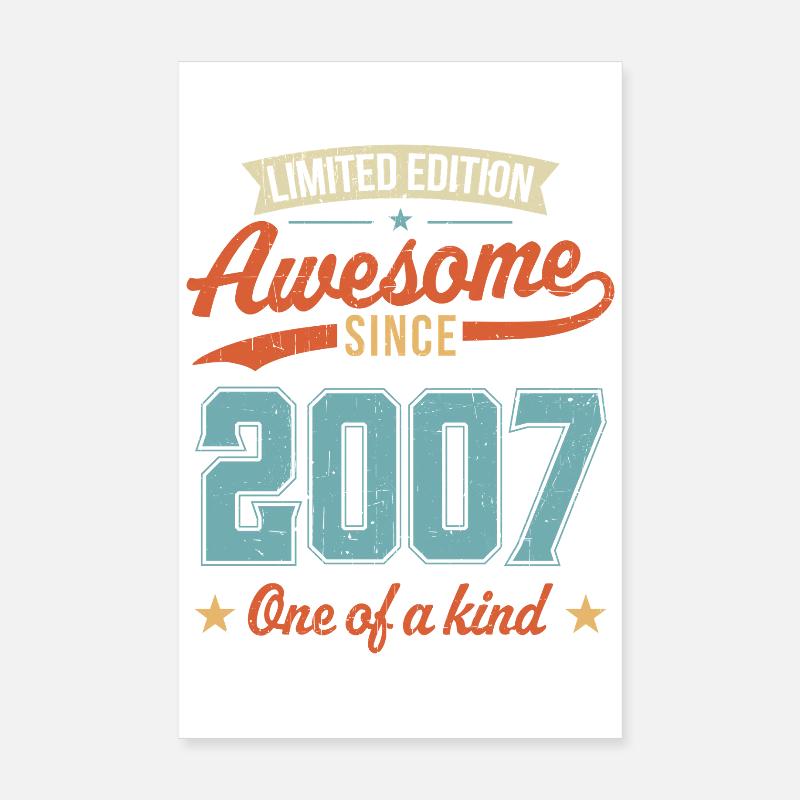 Awesome Since 2007 Poster 8" x 12" (20x30 cm)