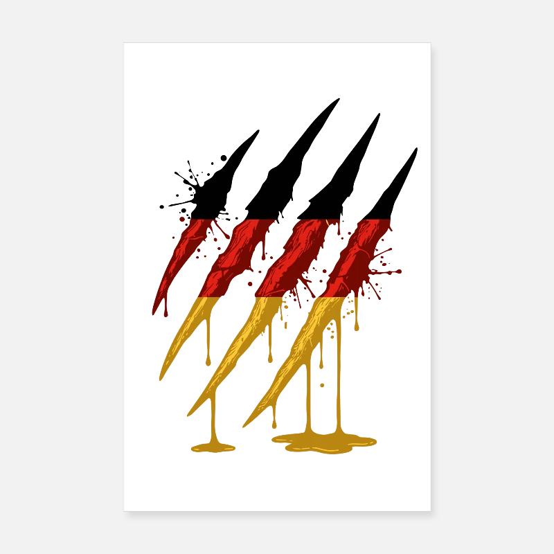 Griffe Allemagne Drapeau Scratch Trace Poster 20 x 30 cm