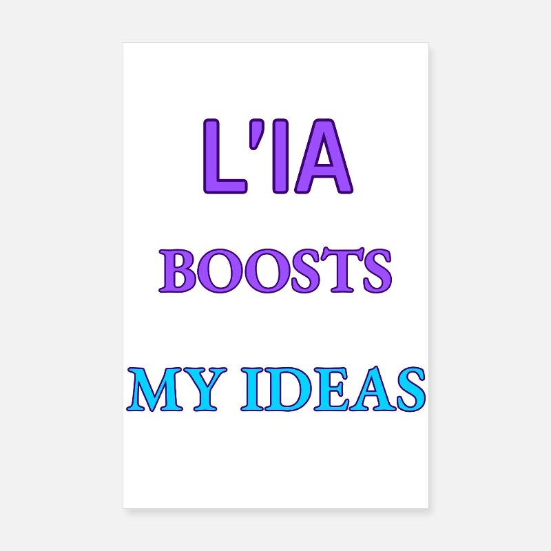 L’IA stimule mes idées – une typographie néon audacieuse Poster 20 x 30 cm