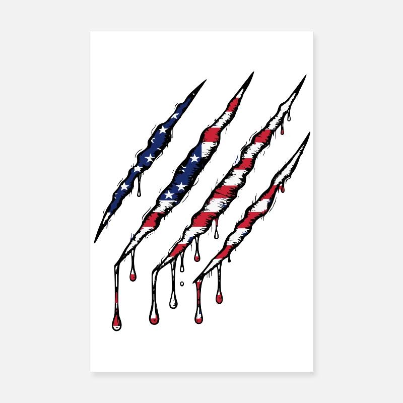 Scratch USA Flag Scratch Trace Poster 8" x 12" (20x30 cm)