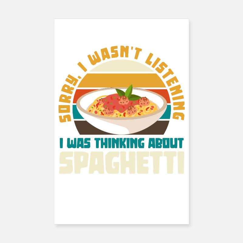 Spaghetti Denkpause Retro Poster 20x30 cm