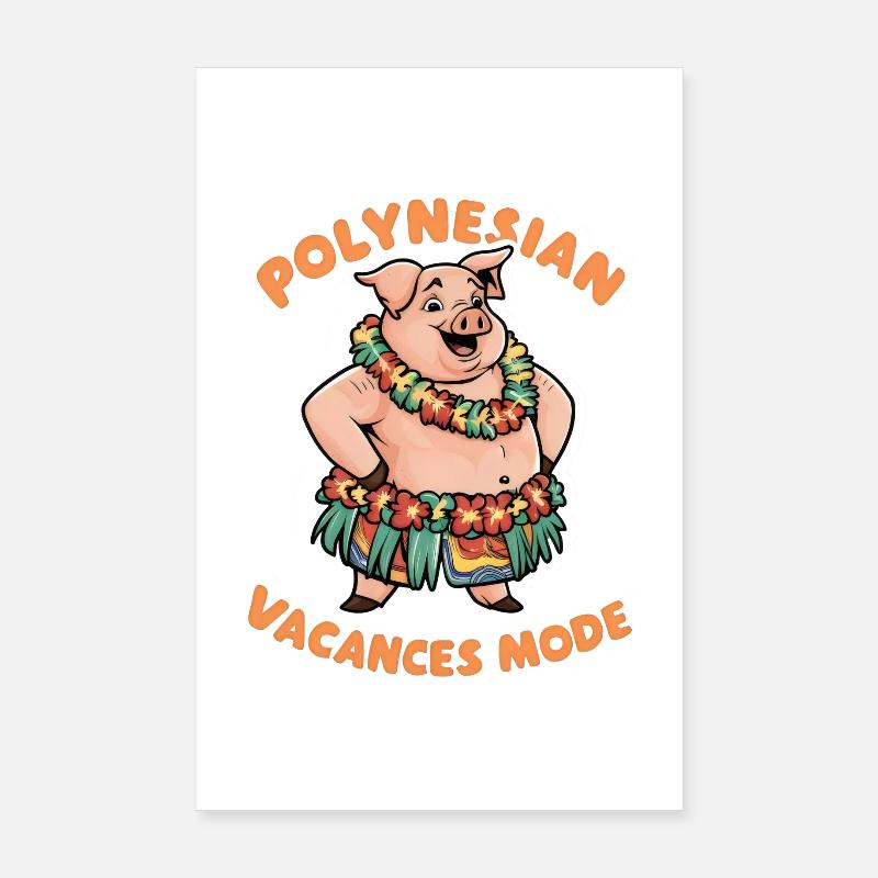 Polynesisch Urlaub Mode Exotisch Tropisch Stil - Poster 20x30 cm - Weiß