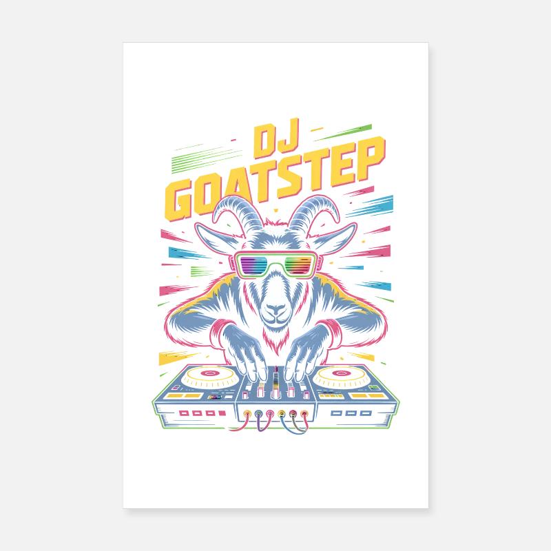 DJ Goatstep Chèvre Rave EDM Dubstep Vibes Poster 20 x 30 cm