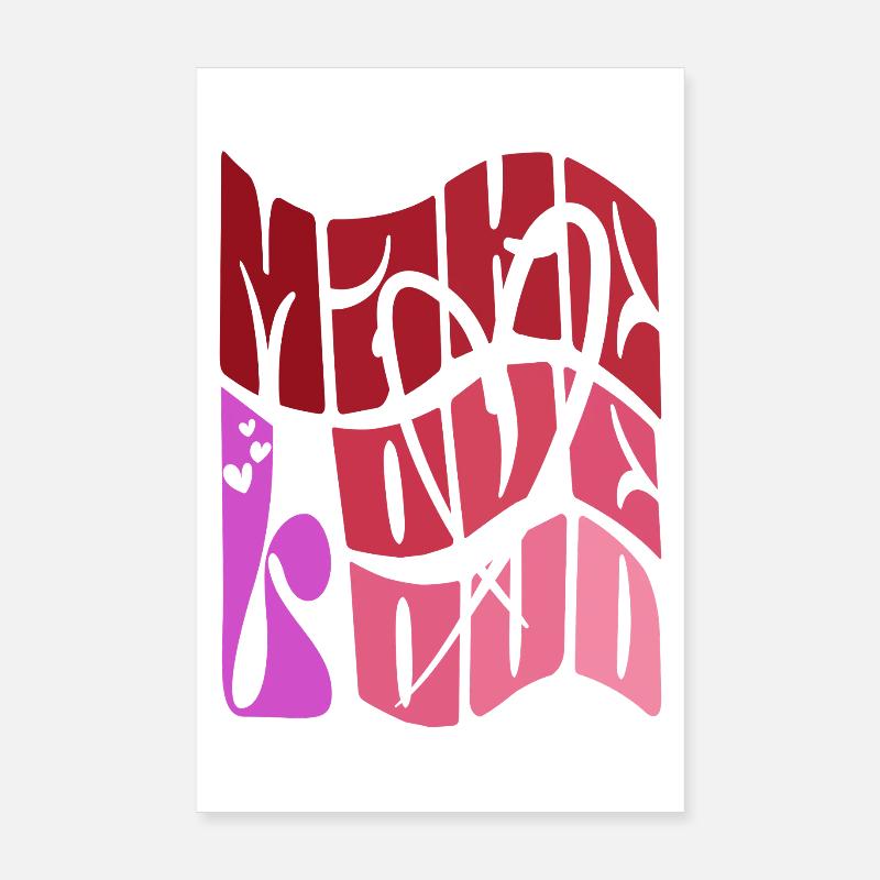 Make Love Loud - Retro 70s Poster 8" x 12" (20x30 cm)