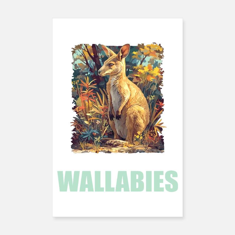 Wallabies Wallaby Poster 20 x 30 cm