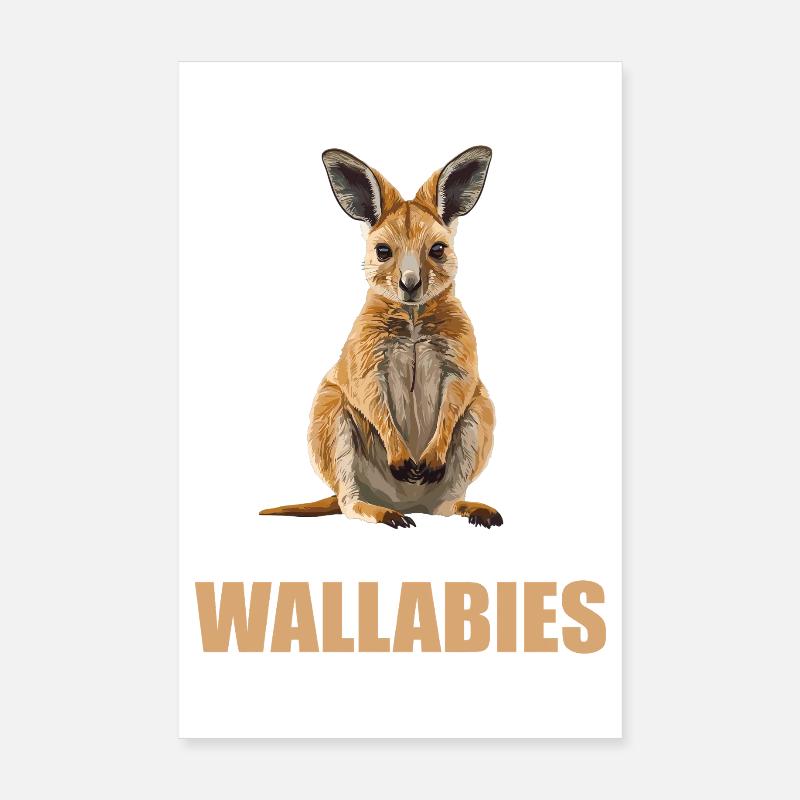 Wallabies Wallaby Poster 8" x 12" (20x30 cm)