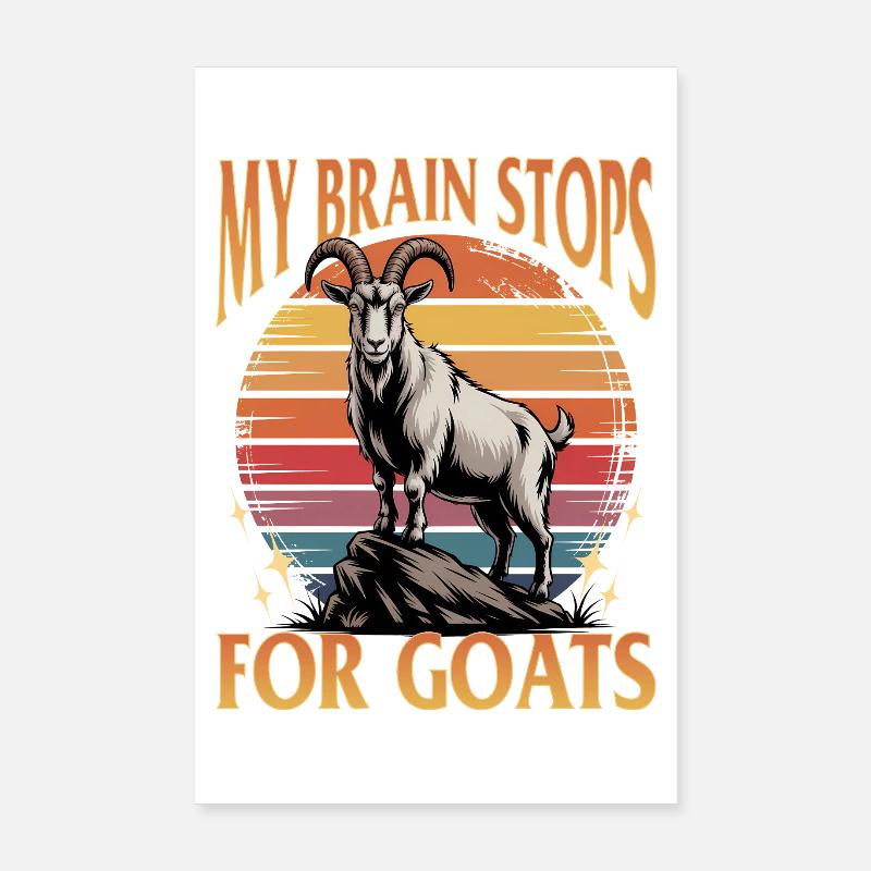 Drôle d’animal de la ferme chèvre Poster 20 x 30 cm