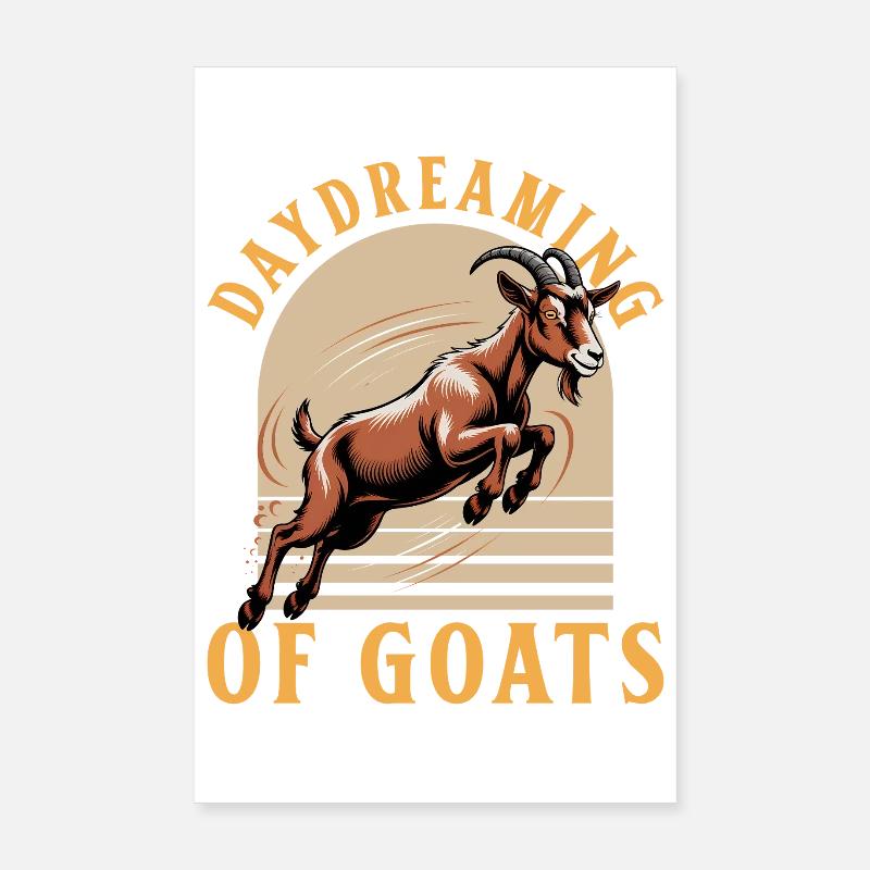 Drôle d’animal de la ferme chèvre Poster 20 x 30 cm