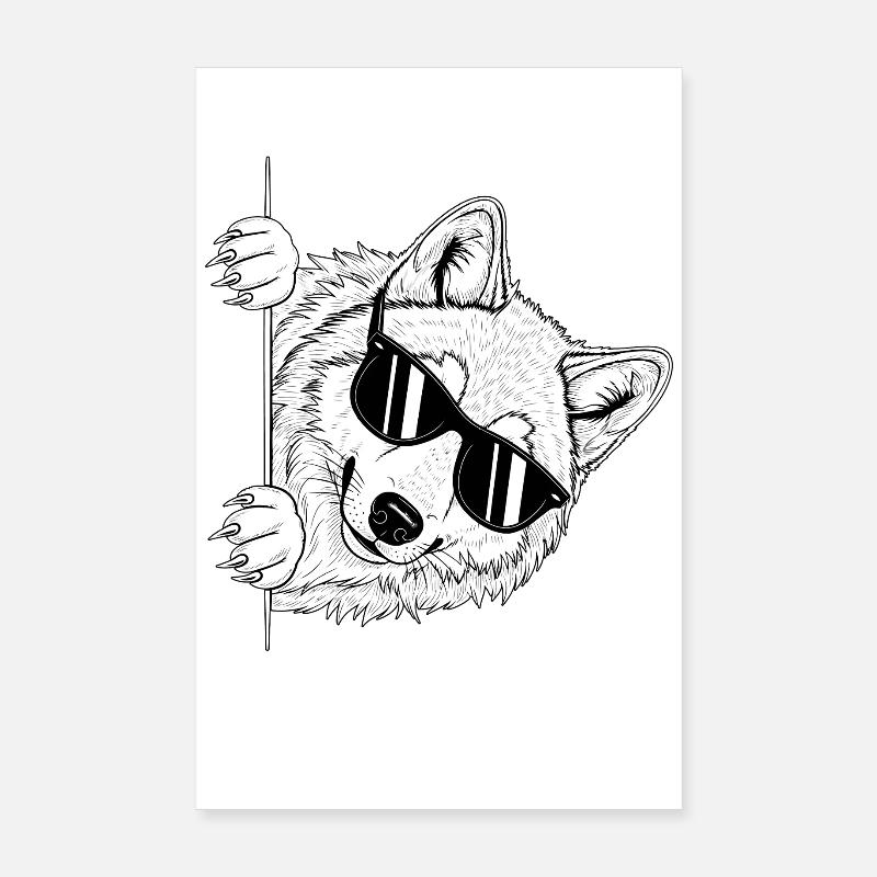 Sunglasses wolf on the edge Poster 8" x 12" (20x30 cm)