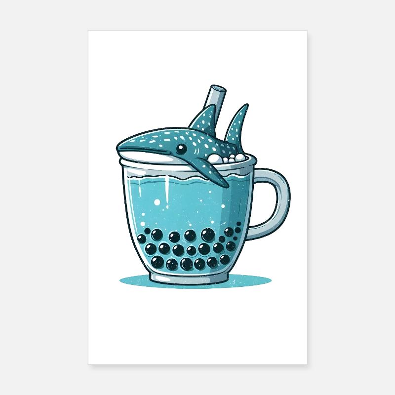 Walhai Bubble Tea Poster 20x30 cm