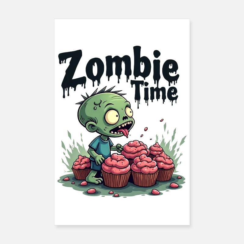Zombie Time Cupcake Comic Poster 20x30 cm