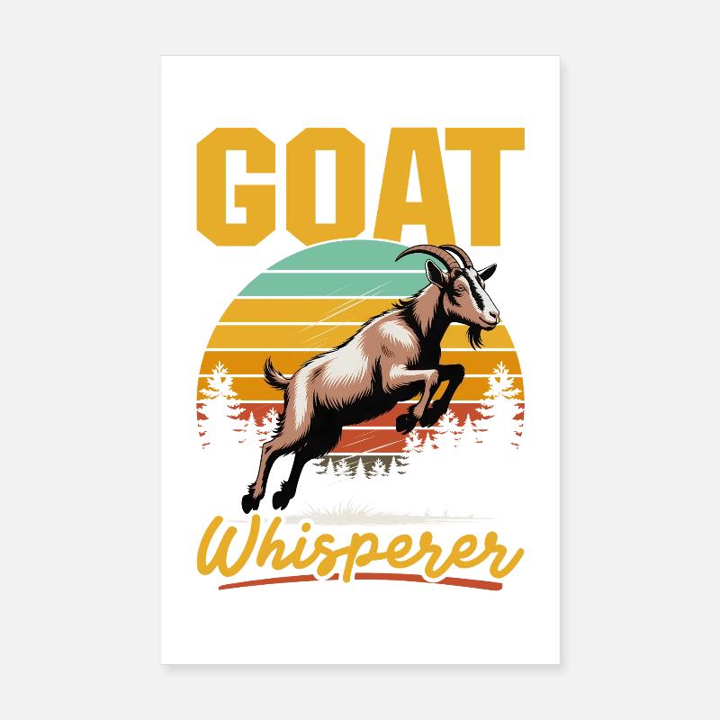 Drôle d’animal de la ferme chèvre Poster 20 x 30 cm