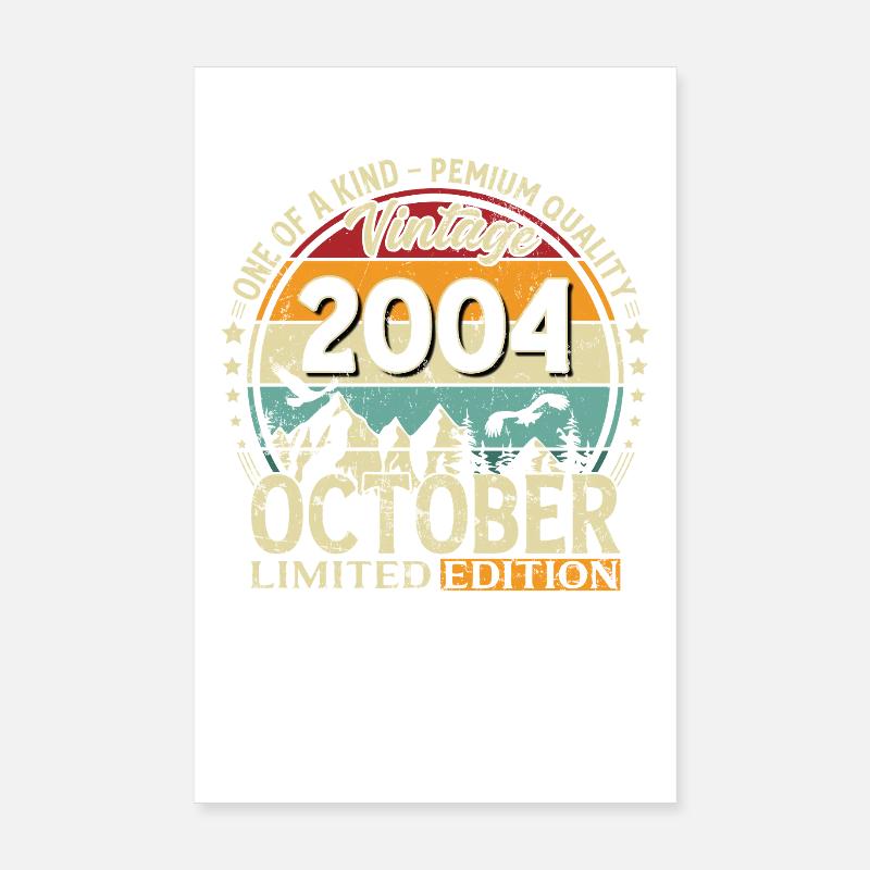 21ème Anniversaire Millésime Octobre Millésime 2004 Poster 20 x 30 cm