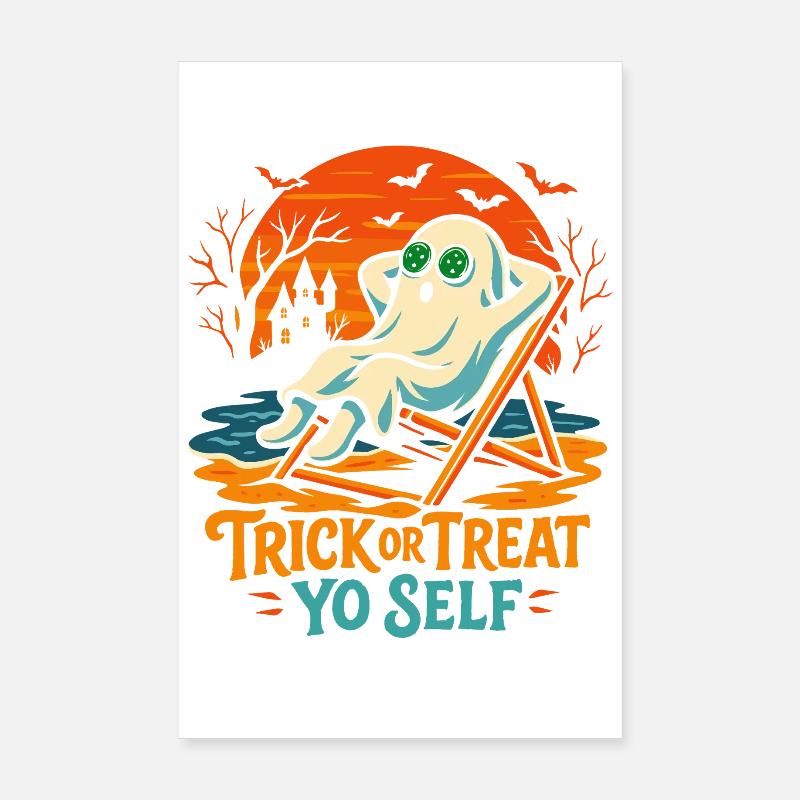 Süßes Oder Saures Dich Selbst Lustiger Halloween-Spruch Poster 20x30 cm
