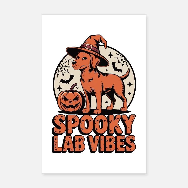 Spooky Foxred Labrador Halloween Poster 8" x 12" (20x30 cm)