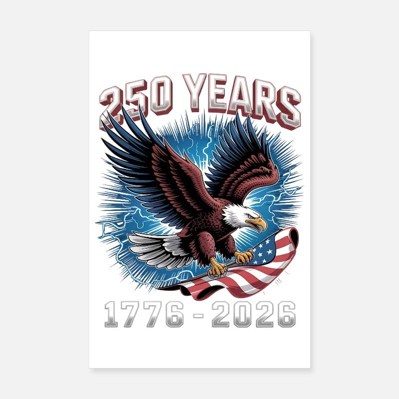 Aigle avec drapeau – 250 ans Poster 20 x 30 cm