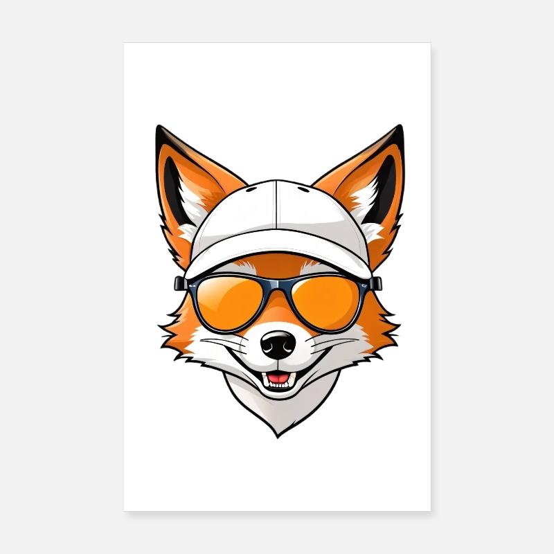 Sun Fox Cap Style Poster 8" x 12" (20x30 cm)